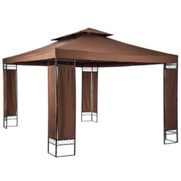tectake Lyx-trädgårdspaviljong 390 x 290 x 265 cm Brun