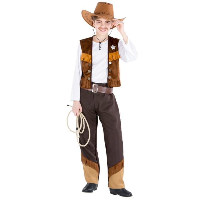 Cowboy Luke børnekostume - 140 (10-12y)
