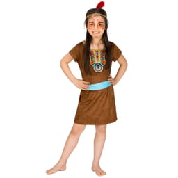 Indianerpige Lille Ræv børnekostume - 128 (8-10y)