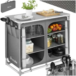tectake Campingkök Deluxe med 6 fack - grå