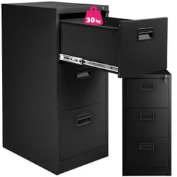 Arkivskap med 3 skuffer 62,4x46x102,8cm - svart