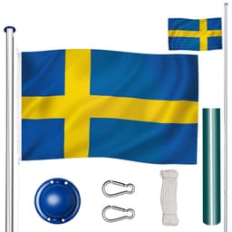 tectake Flaggstång i aluminium  150 x 90 x 625 cm Sverige