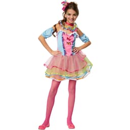 Neon Rainbow girl børnekostume - 116 (5-6y)