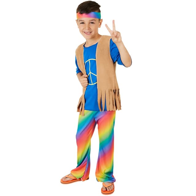 tectake Maskeraddräkt Pojke Hippie Peace