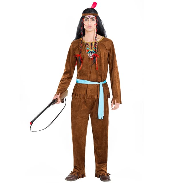 tectake Maskeraddräkt Herr Indian Apache Bisonoxen