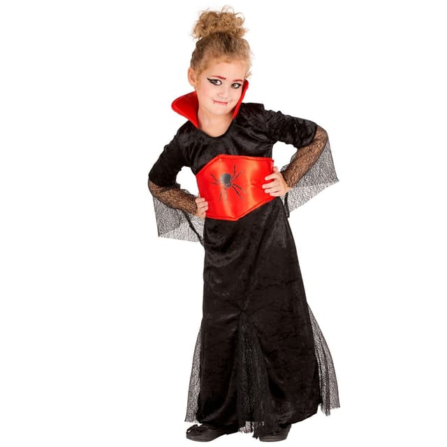 Grevinde Dracula børnekostume Halloween - 128 (8-10y)