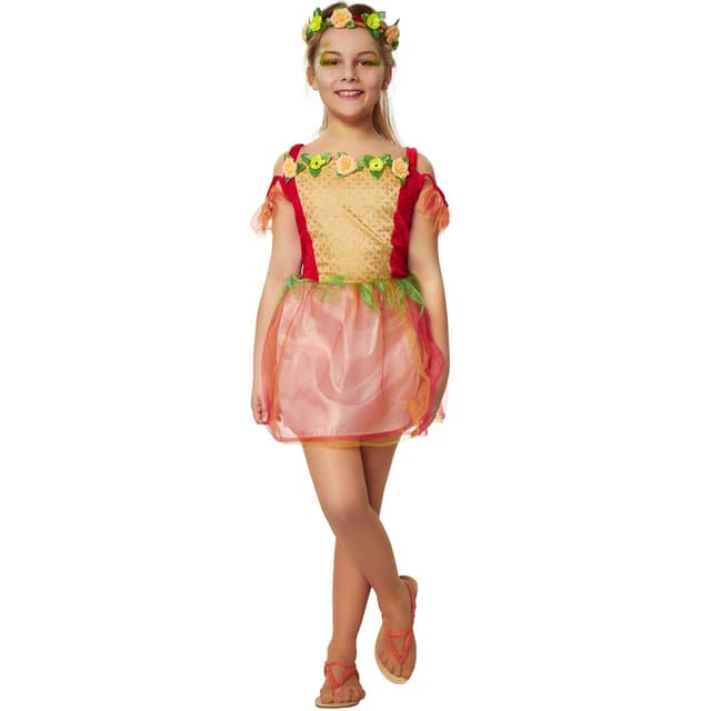 Blomsterbarn børnekostume - 116 (5-6y)