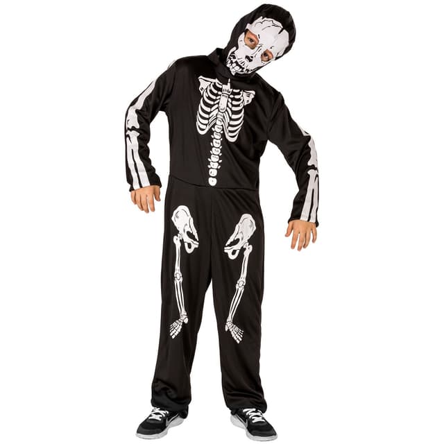 Skeletkostume halloween udklædning - 116 (5-7y)