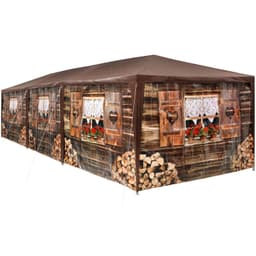 Gazebo hirsirakennus 9x3m, jossa on 8 sivupaneelia -