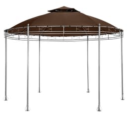 tectake Havepavillon rund 3,5m Siana 350 x 350 x 280 cm Brun
