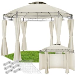 tectake Lyx-trädgårdspaviljong 3,5m Siana - creme