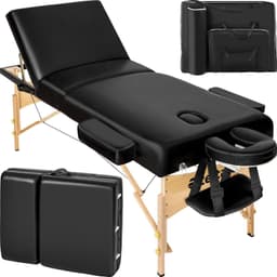 tectake Massagebriks med 3 zoner 10cm polstring + taske 218 x 102 x 90 cm Sort