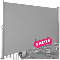 Sidemarkise med uttrekkbar mekanisme - 200 x 300 cm,grå