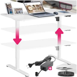 tectake Elektriskt höj- och sänkbart skrivbord Skadi - vit