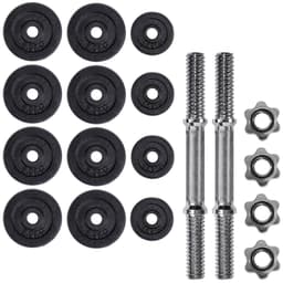 tectake 2 Håndvægte forkromet 16.5 x 16.5 x 35 cm Sort