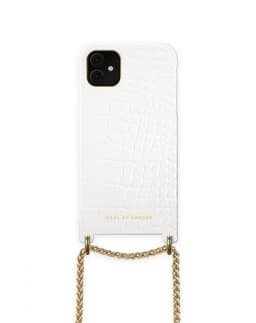 Lilou Necklace Case White Croco iPhone 11/XR