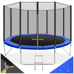 tectake Studsmatta Garfunky med skyddsnät , upp till 80 kg - 366 cm