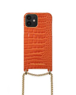 Lilou Necklace Case Orange Croco iPhone 12 /12P