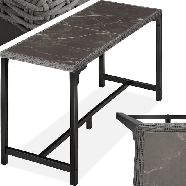 tectake Rotting barbord Lovas 161x64,5x99,5cm - grå