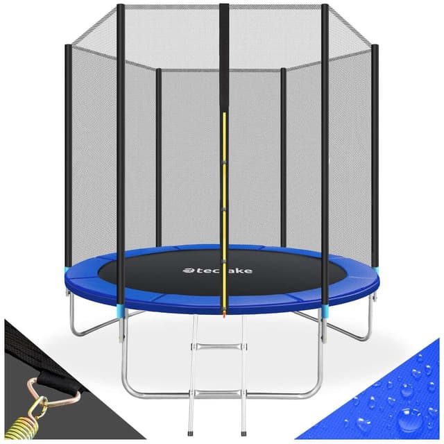 tectake Studsmatta Garfunky med skyddsnät , upp till 80 kg - 244 cm