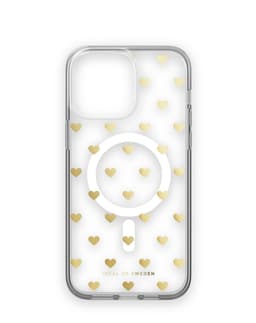 Clear Case MagSafe iPhone 14 Pro Max Golden Hearts