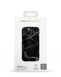 Printed Case MagSafe iPhone 15 Black Thunder Marble