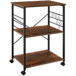 tectake Serveringsvagn Rugby 65,5x45,5x88,5cm - Industriellt mörkt trä, rustikt