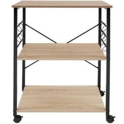 tectake Serveringsvagn Rugby 65,5x45,5x88,5cm - Industriellt lätt trä, ek Sonoma