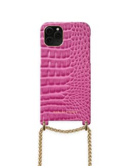 Lilou Necklace Case Fuchsia Croc iPhone 11P/XS/X