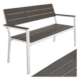 Havebænk Line 128x59x88cm - lysegrå/hvid