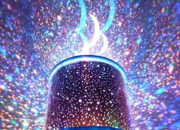 Star Master natlampe med roterende stjerner og LED-belysning