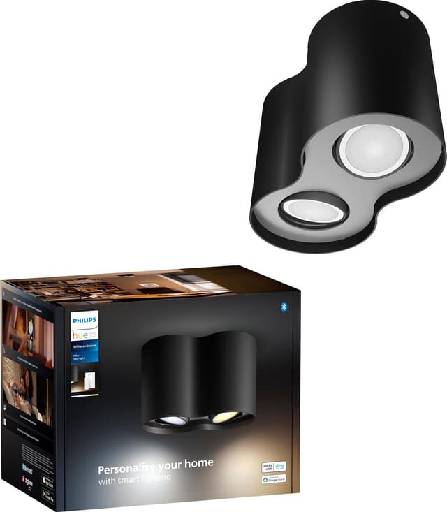 Philips Hue Pillar dubbelspotlight 2x4.2W GU10 (svart)