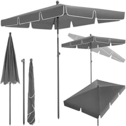tectake Parasoll Vanessa 200x125cm höjdjusterbar och lutbar - grå