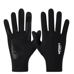 Sport Touch Screen Handskar - Svart Tunn Fleece, Full Finger L