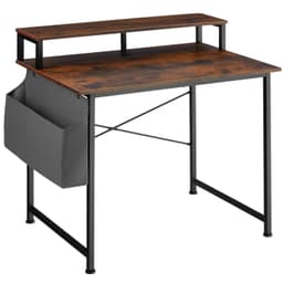 tectake Skrivbord med hylla och tygpåse - Industriellt mörkt trä, rustikt, 120 cm