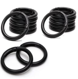 Rund karbinhake / öppningsbara ringar 15-pack Svart