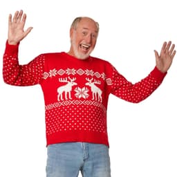 Julesweater Snebyger rød-hvid - XXL