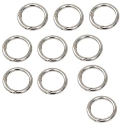 Runda nyckelringar med karbinlås 10-pack Silver