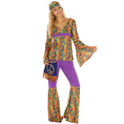 tectake Maskeraddräkt Dam Hippie Set