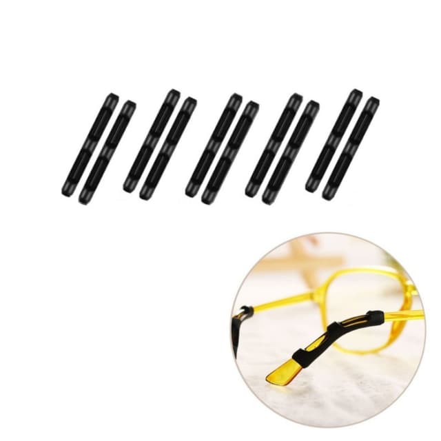 Brilleholder - Anti-skli silikon - 5 par Sort