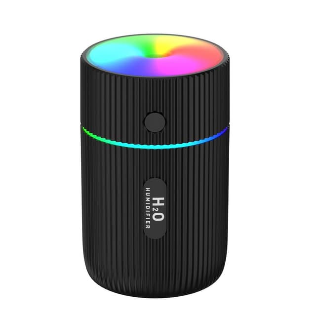 Luftfukter med fargerik LED-lampe, sort