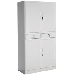 6x Arkistokaappi 2 laatikolla - harmaa