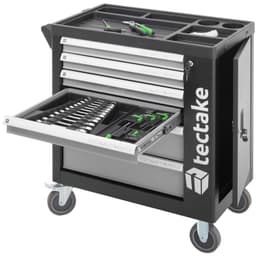 tectake Værktøjsvogn med værktøj 1399 dele 84 x 45.5 x 89 cm Grå