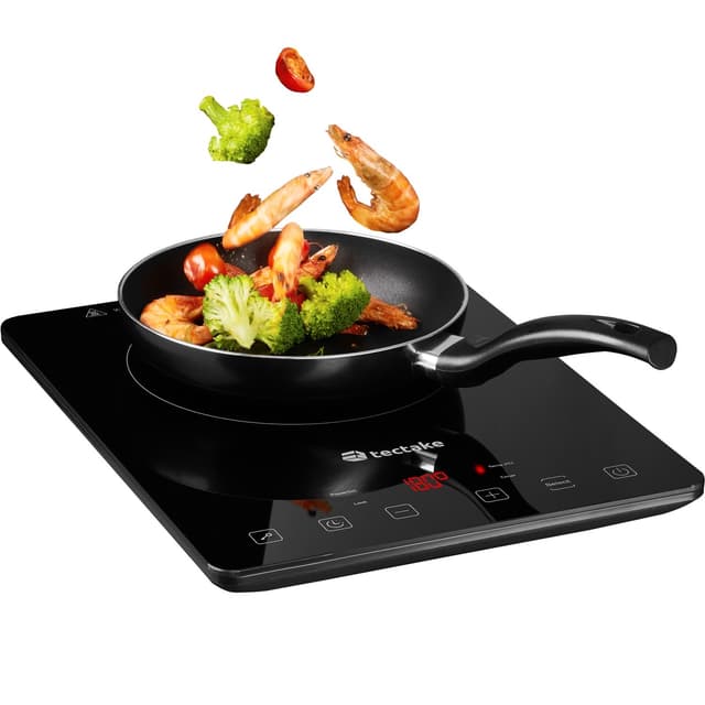 tectake Induktionshäll enkel 2000 W - svart