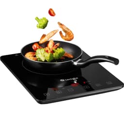 tectake Induktionskogeplade enkelt 2000 W 29 x 37 x 4 cm Sort