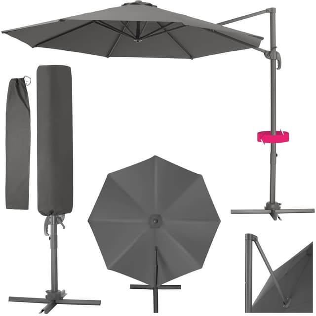 Parasol Daria med overtræk 300cm - grå