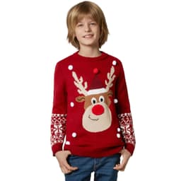 Julesweater Rudolf Rensdyr til børn - 128 (7-8y)