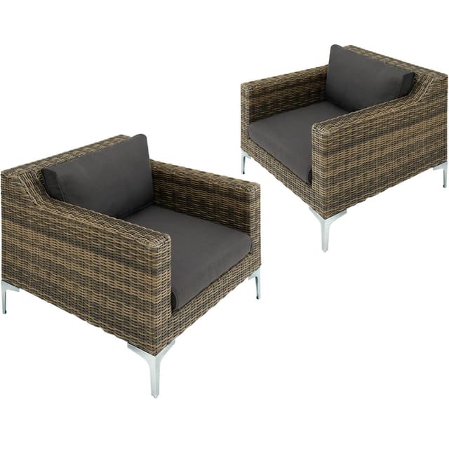 tectake Modulärt loungeset Villanova Aluminiumset 5 2-sits - Antracitgrå melerad