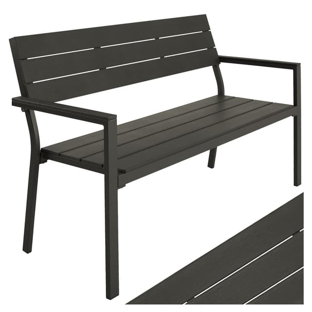 Havebænk Line 128x59x88cm - mørkegrå