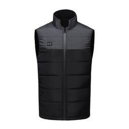 Opvarmet vest med dobbelte kontroller, konstant temperatur og varme Sort+grå 4XL